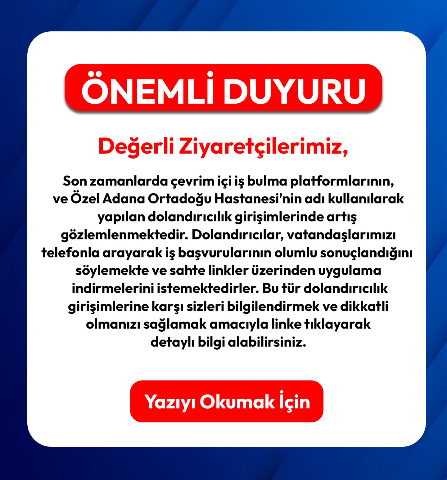 Önemli Duyuru!